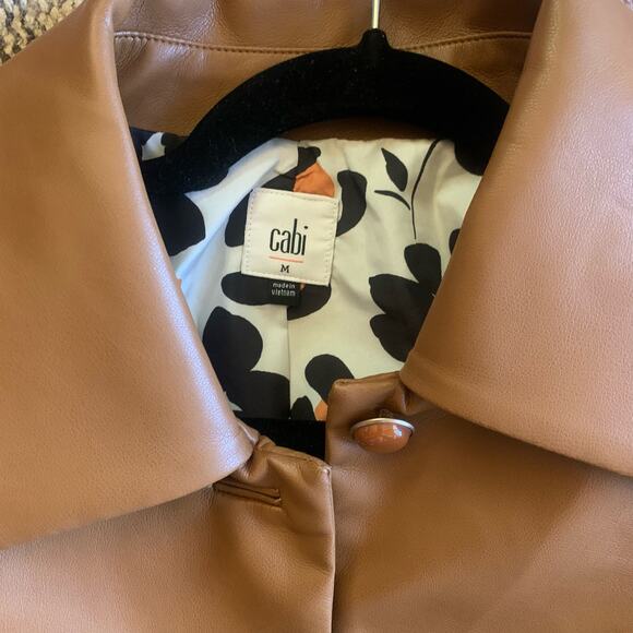 CABI VEGAN LEATHER JOPLIN CARAMEL JACKET medium - Picture 2 of 3